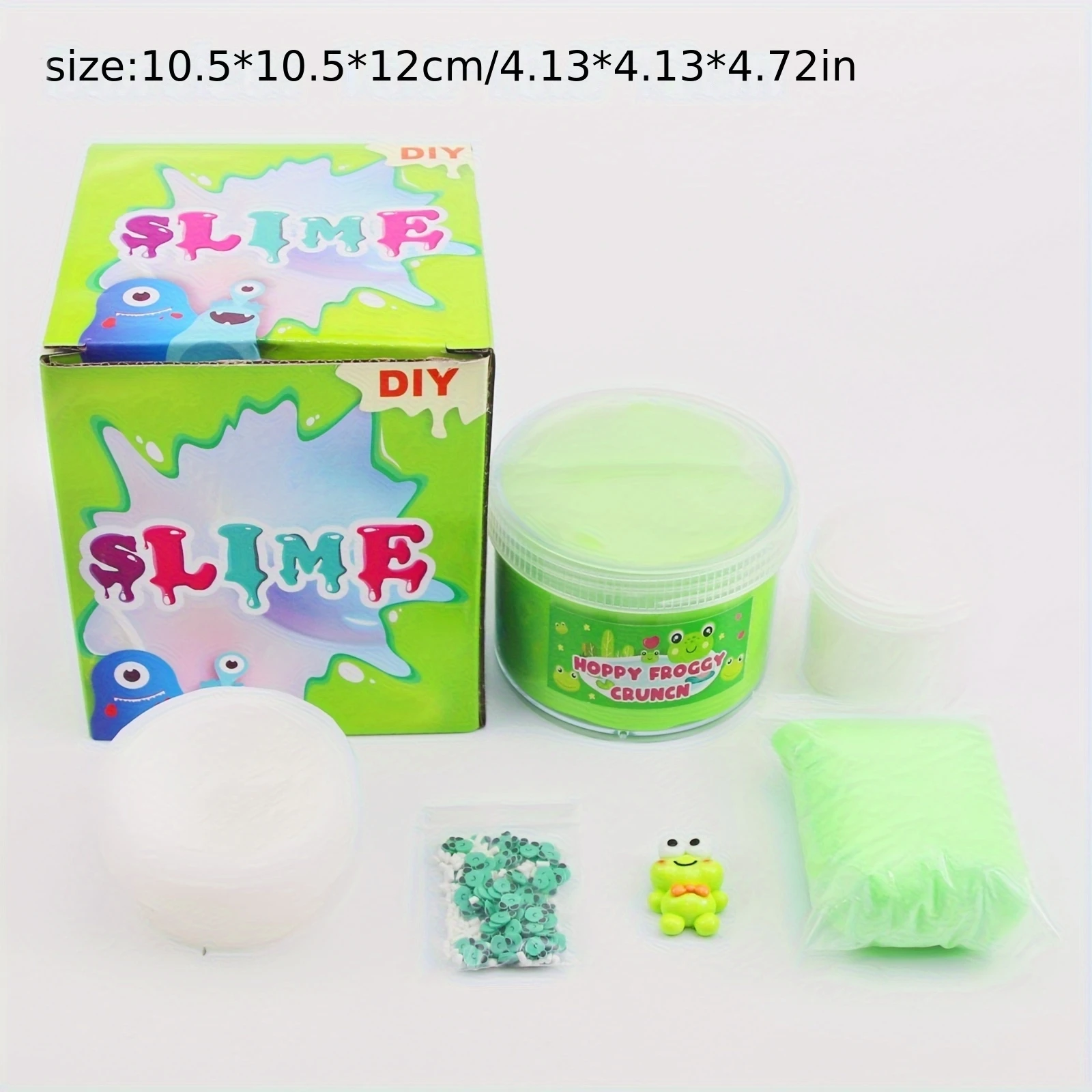 DIY Green Frog Slime Set, Brinquedo artesanal, Brinquedo infantil, Stress Relieving Gift, Inodoro, Stretchable Clay Toy, Combinação de lodo