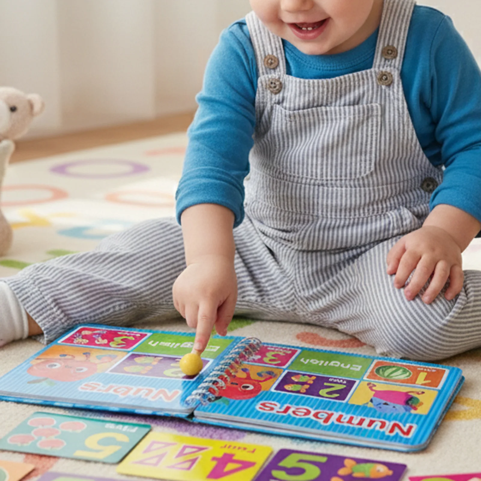 Picture 6: Early Education Cognitive Cards Book Alphabet Numbers Learning Educational Toy for Kids with Safe Rounded Corners Portable