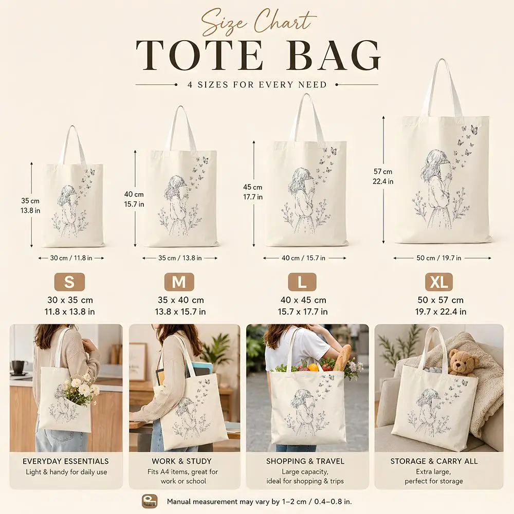 Cozy Reading Girls Storage Bags Fashion Double-Sided Tote Large Reusable Shopping Versatile Daily Handbag &Gift