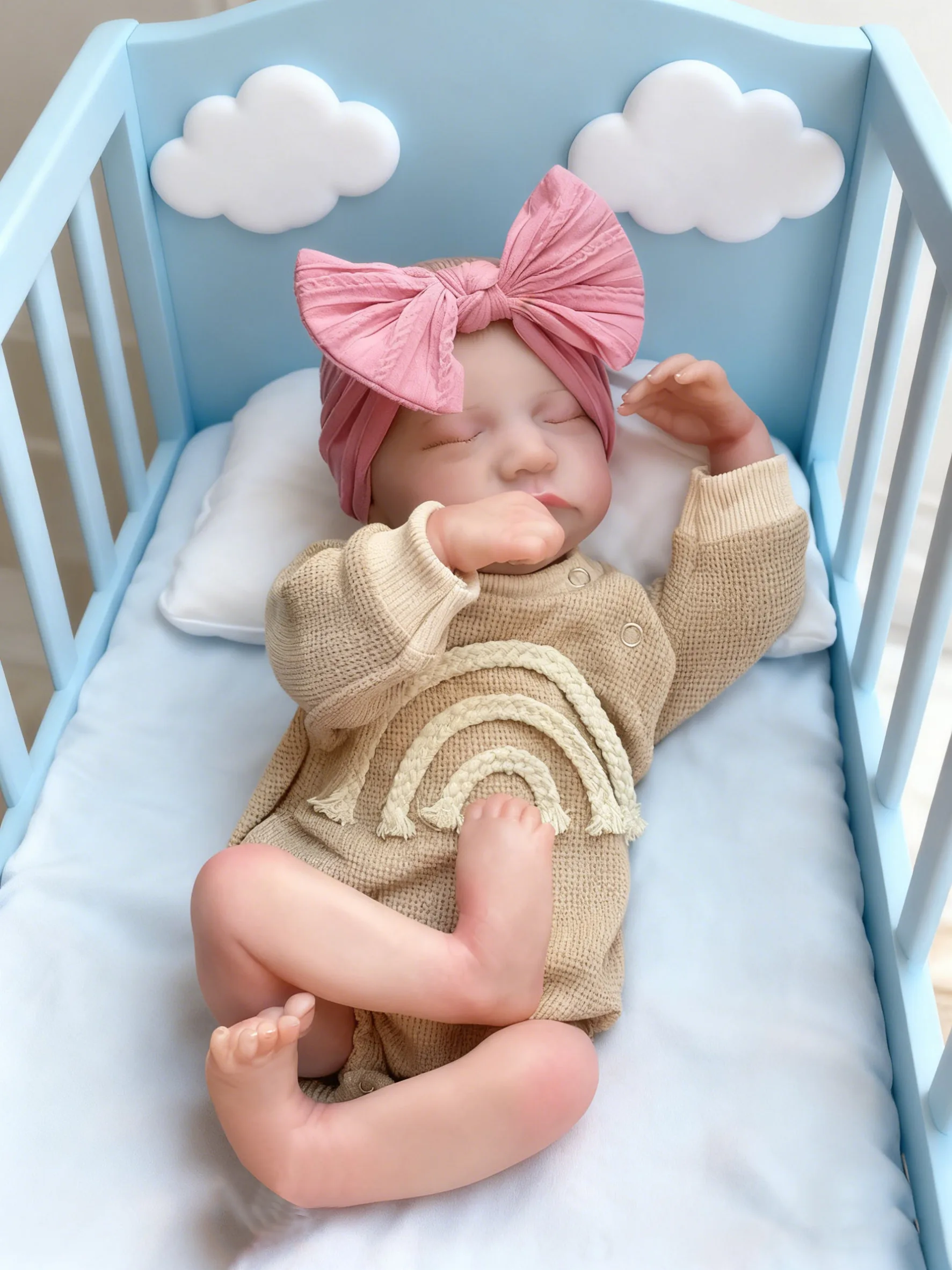 Reborn Baby Doll Soft Cloth body/Full vinyl Body Levi 19inch Lifelike Multiple Layers Painting 3D Skin with Visible Veins