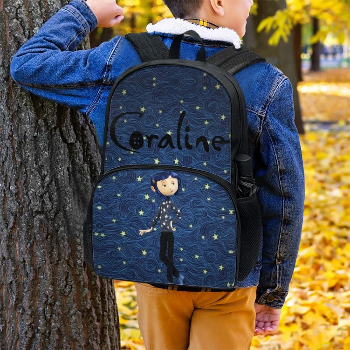 FORUDESIGNS Coraline Flauschigen Schulranzen Mittleren Schule Student Populäre Klassische Wasserdichte Campus Taschen Mehrzweck Bookbags