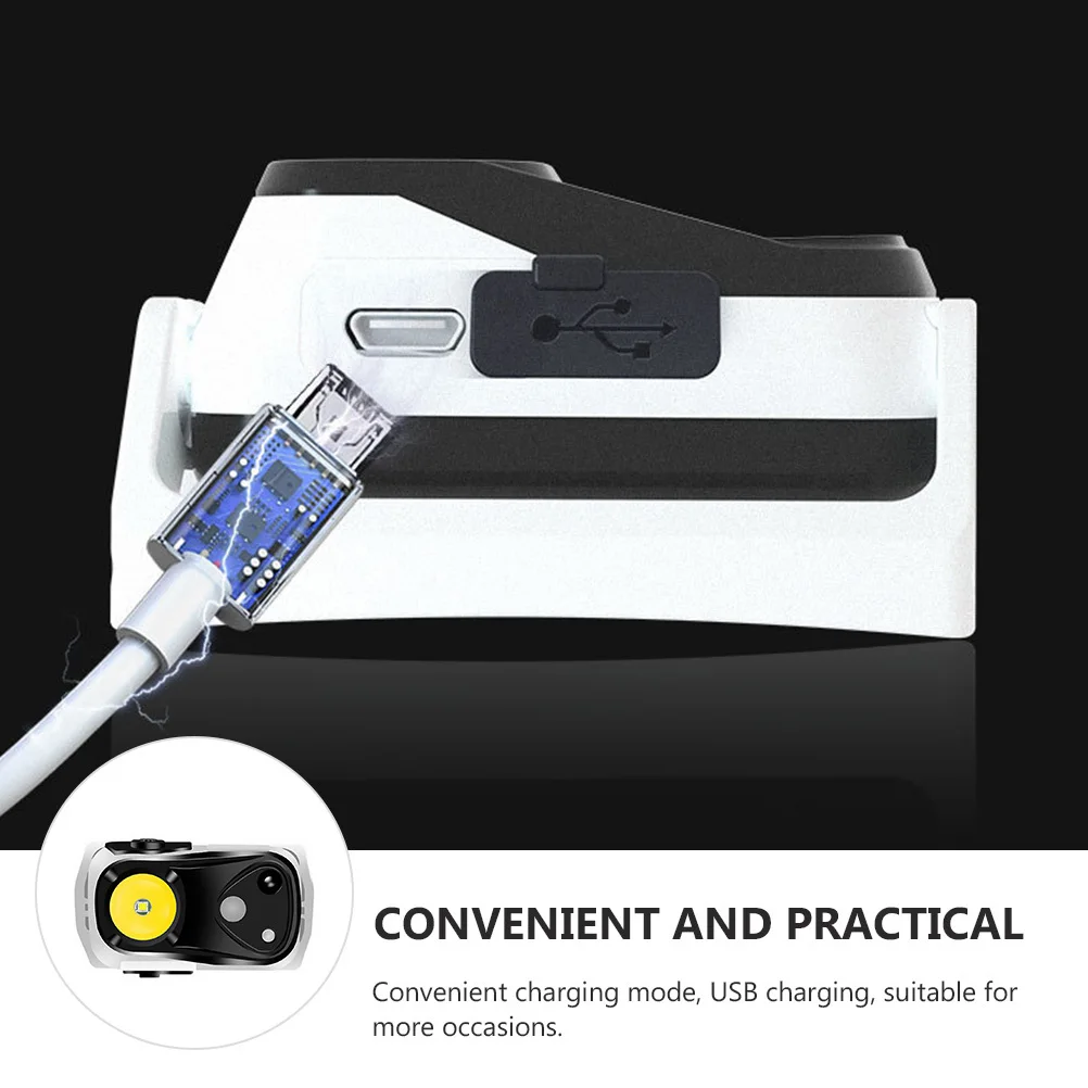 Faro ABS para exteriores, lámpara ajustable, Sensor de alto brillo, carga USB, resistente al agua, multifunción de 180 grados, para pesca y montar