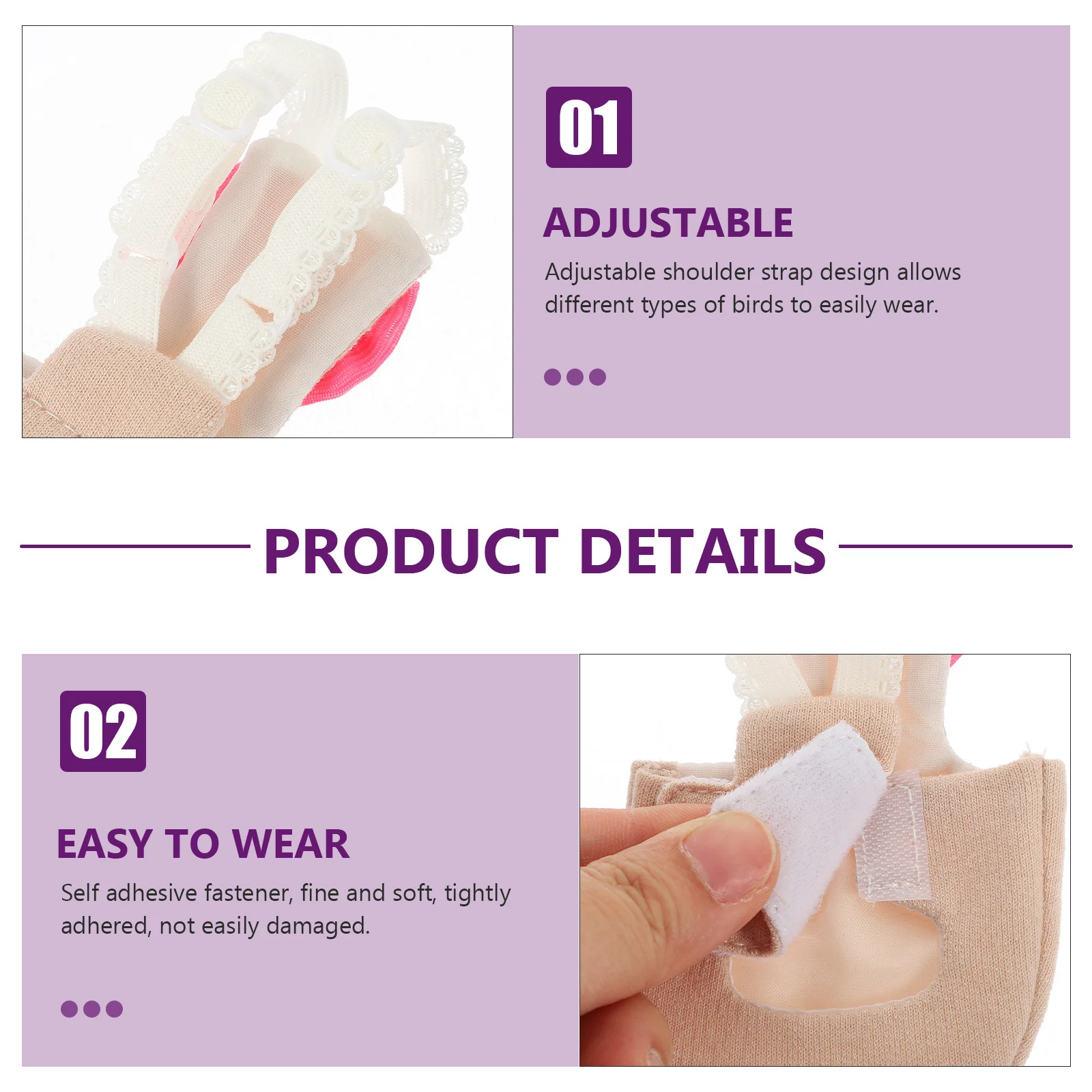 

Bird Diaper Parrot Flight Suit Cotton Cloth Skin Friendly Reusable Washable Bird Diaper Clothes for Parrots Cockatoos