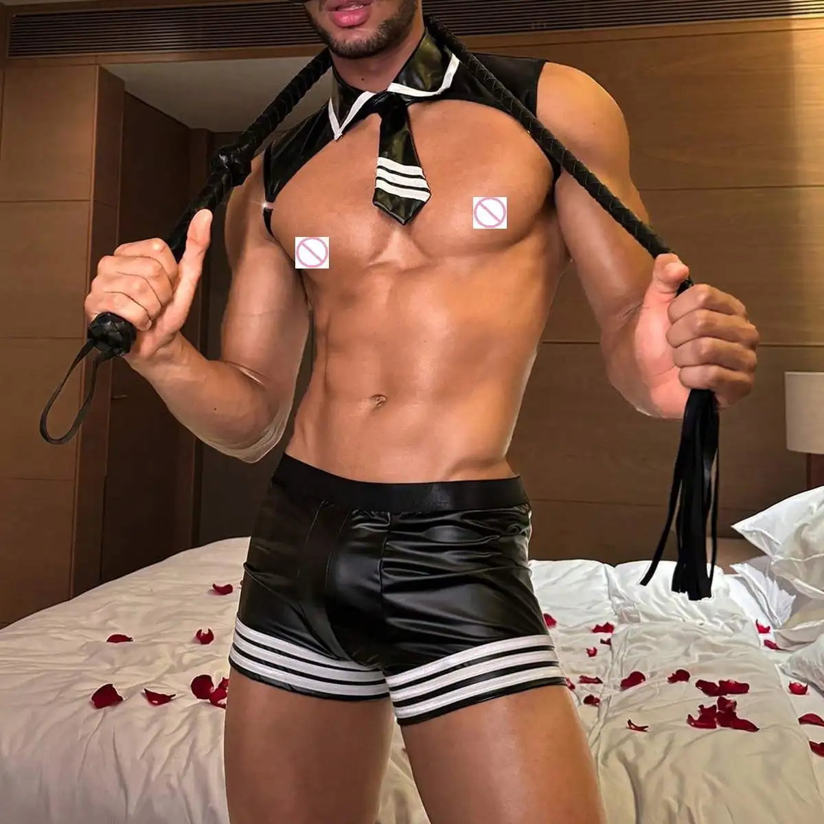 

Мужская сексуальная полицейская форма для ролевых игр из двух предметов, мужской костюм для ночного клуба, гормона, косплей, нижнее белье для официанта, костюмы для геев, Nagty Party, SM Wear