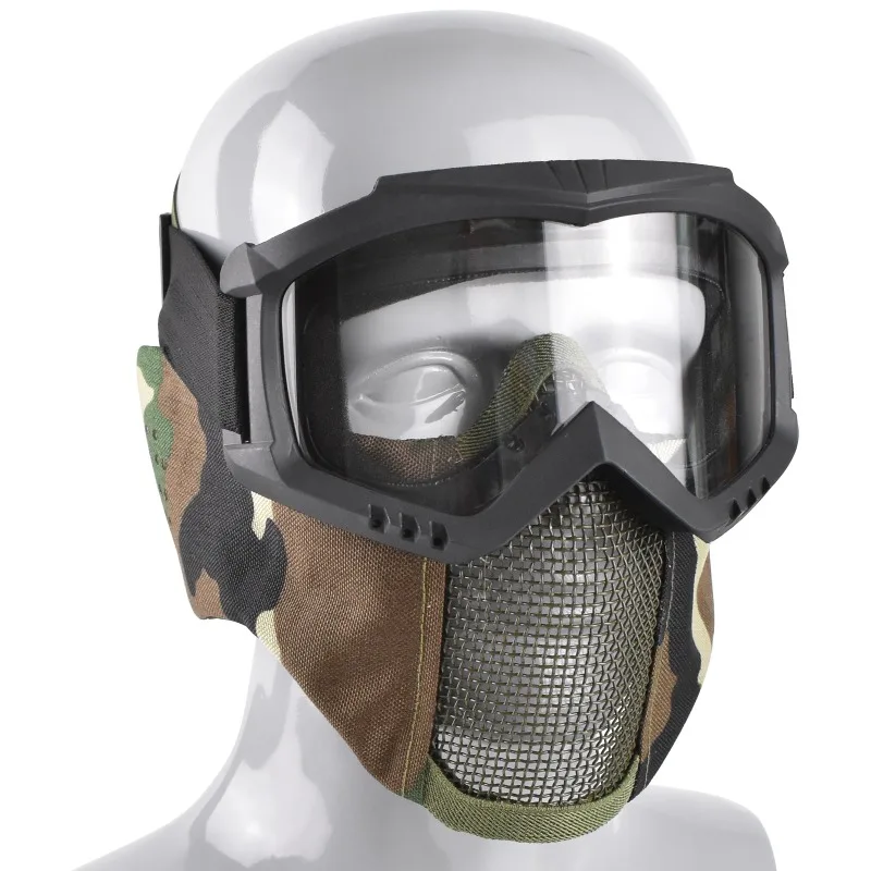 

Outdoor Field Breathable and Waterproof Elastic Wire Face Protection Mask Transparent Photosensitive Color-changing Goggles