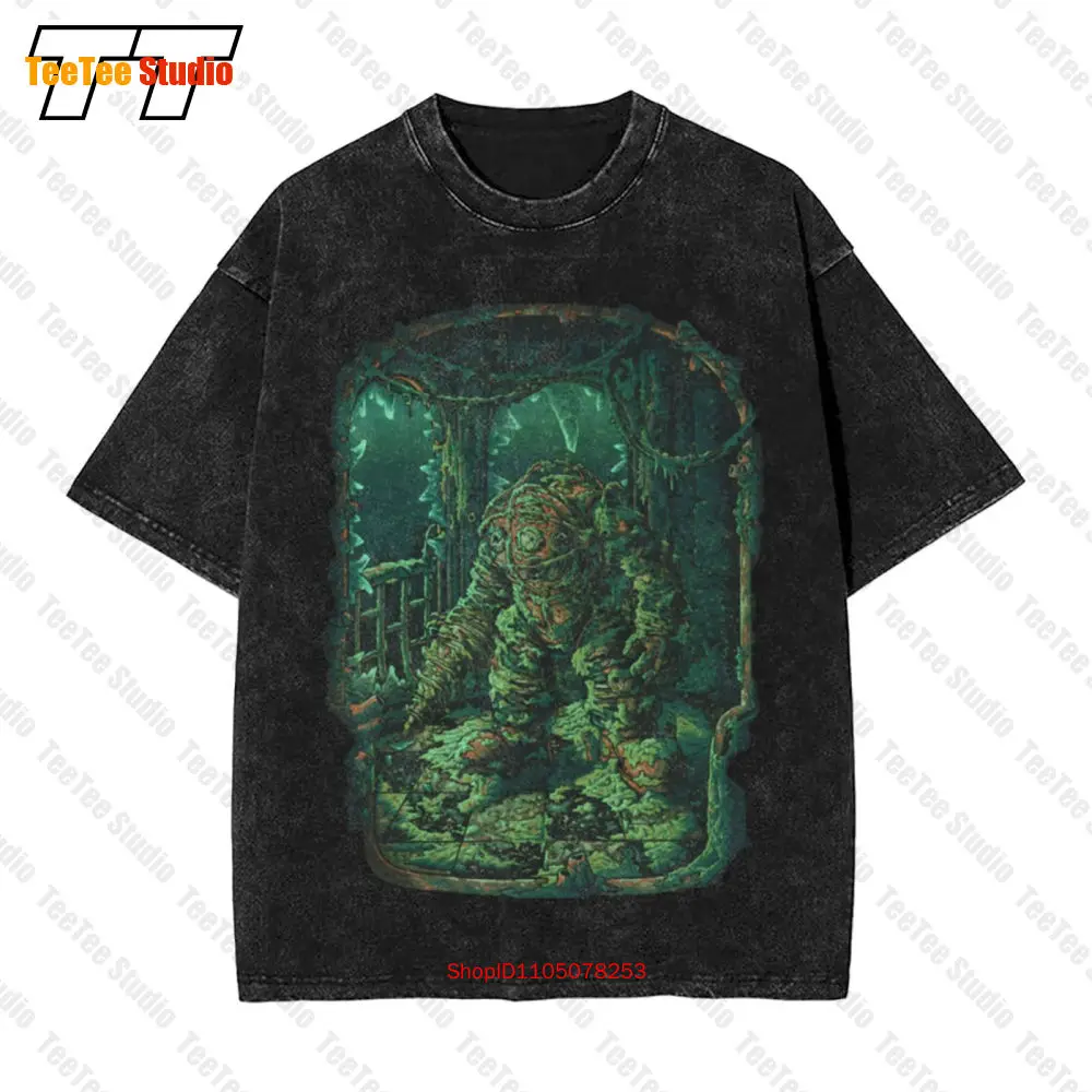 Bioshock Big Daddy Video Gamefury Vintage camiseta extragrande 2T7B