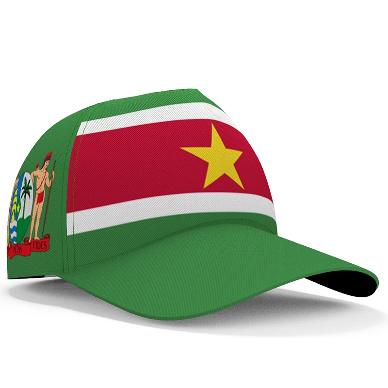 Suriname Baseball Caps Freies Nach Maß Name Anzahl Team Logo Sr Hut Sur Land Reise Dutch Nation Sranan Flagge Sarnam kopfbedeckungen