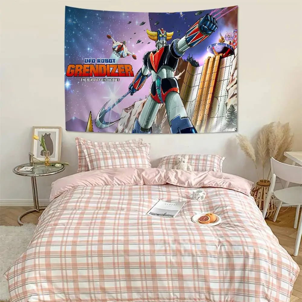 UFO ROBO GRENDIZER GOLDORAK Printed Large Wall Tapestry Hanging Tarot Hippie Wall Rugs Dorm Home Decor