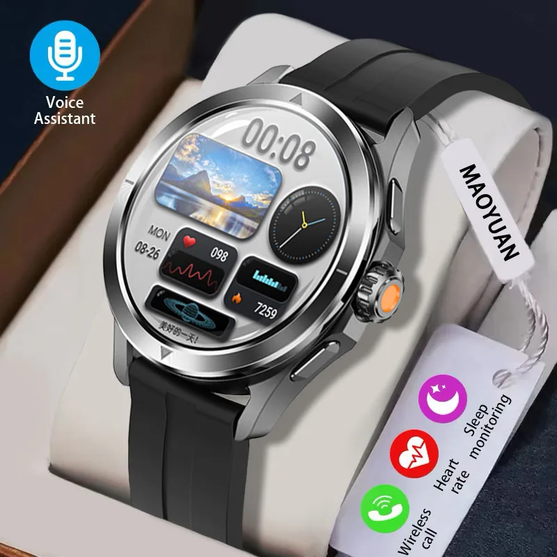 New Compass Men's 5.0 Bluetooth Smart Call Watch Heart Rate Sleep Blood Pressure Monitoring Function Android IOS Smart Watch