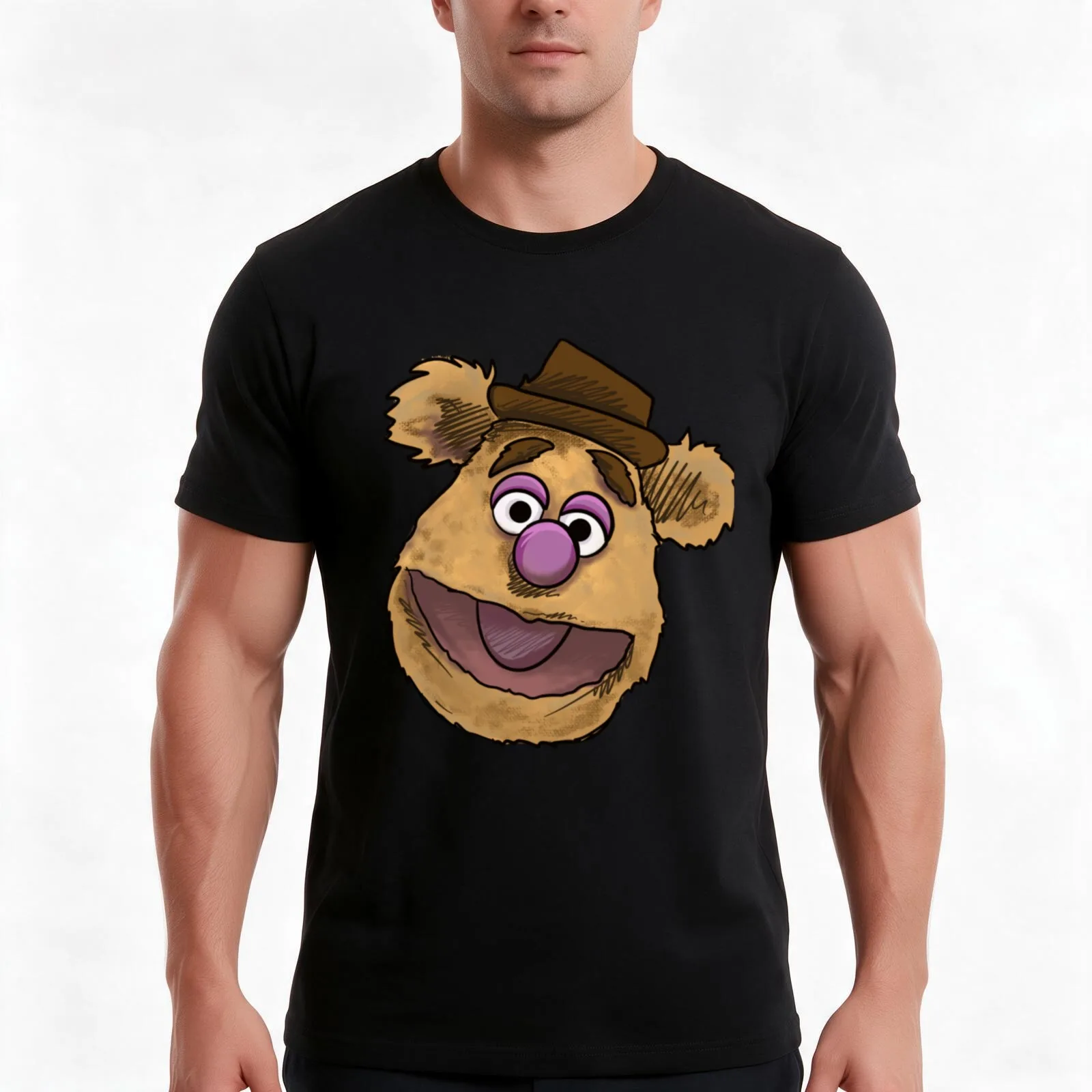 Fozzy Bear Smarter than the average bear T-Shirt, Summer Casual Cotton Tee, Oversized Streetwear Tops, Vintage Graphic Print