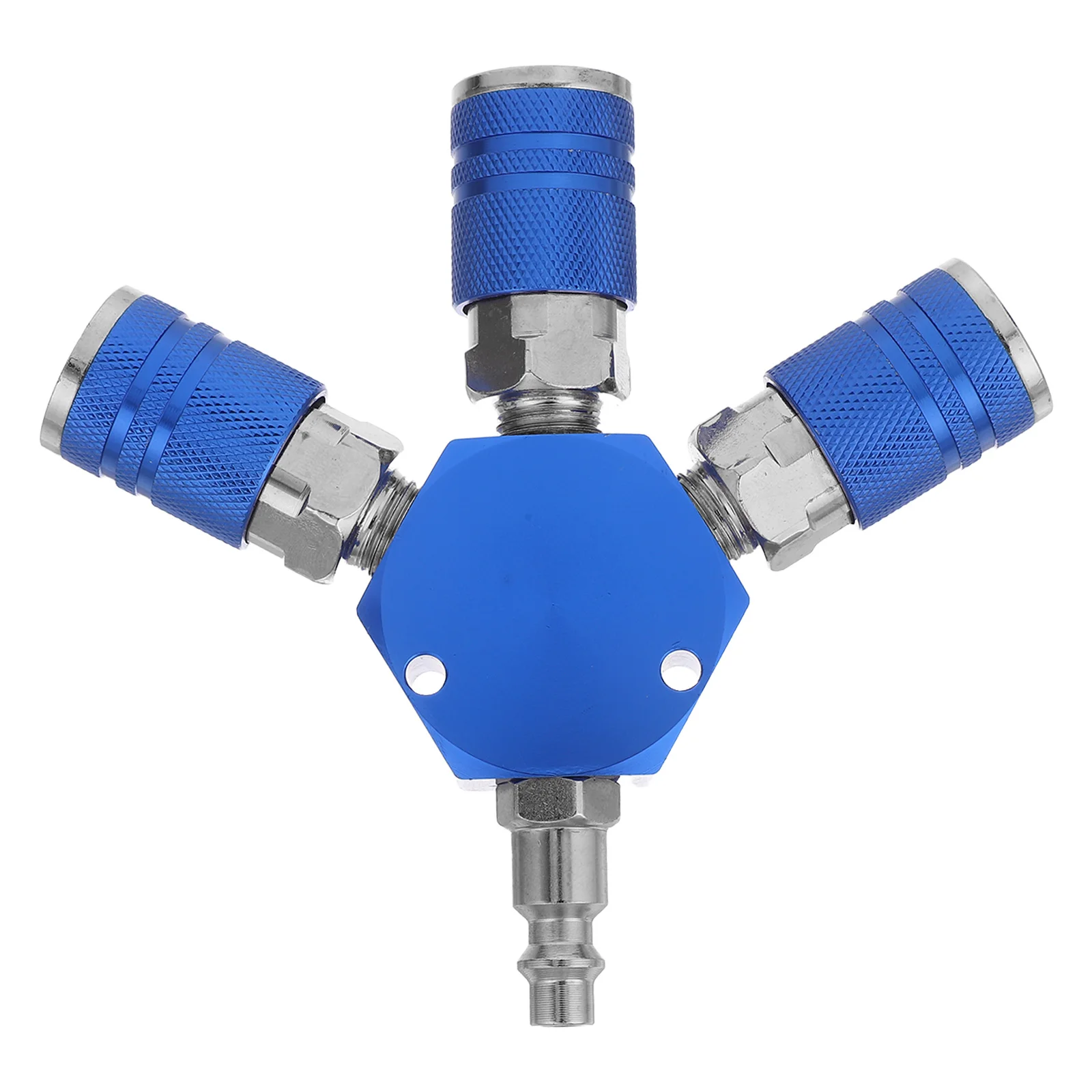 

3-Way Air Hose Splitter Aluminum Body Quick Connect Industrial Air Fitting Pneumatic Compressor Tubing Splitter Leak Proof