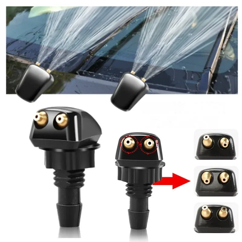  Car Dual Hole Windshield Washer Nozzle, Water Spray Nozzle for Most Cars, Windshield Wiper, Cleaning Nozzle 