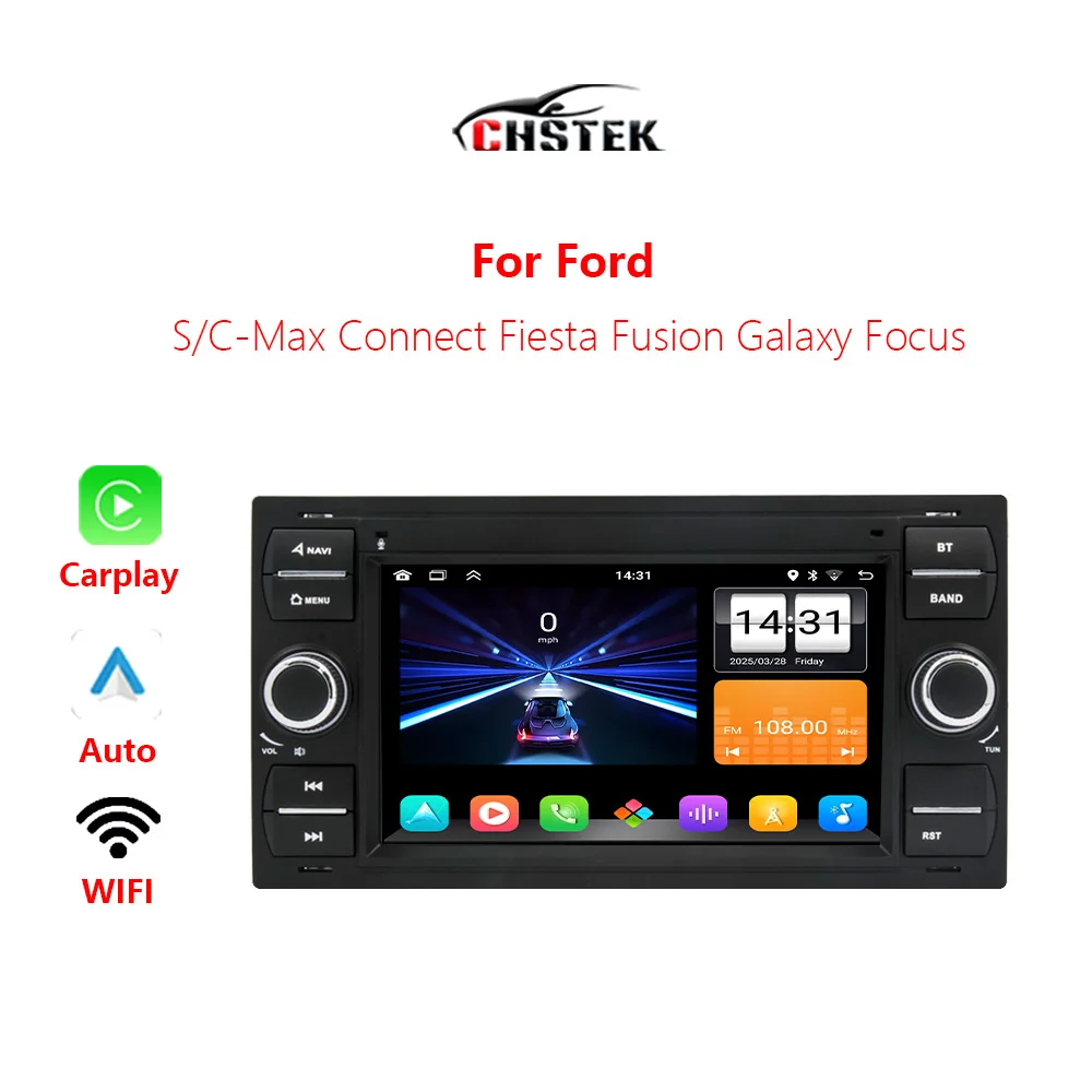

CHSTEK Car Radio Carplay For Ford C/S-Max Galaxy Connect Mondeo Focus Kuga Fusion Android Auto Navigation Bluetooth WIFI Stereo