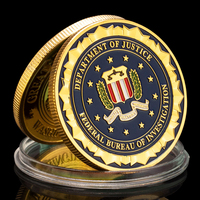 Department of Justice Federal Bureau of Investigation Souvenir Challenge Coin Commemorative Coin Collectible Gold Plated Coin