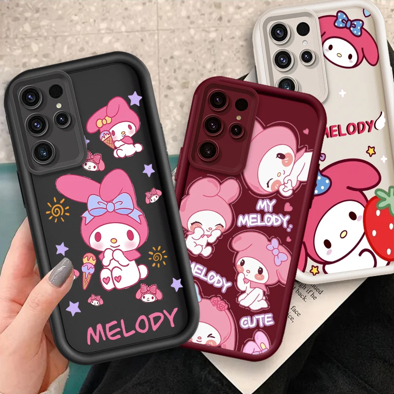 Melody Cute Stupid Cartoon For Samsung Note 20 S24 S23 S22 S21 S20 Ultra Plus FE A25 A23 A22 A15 A31 5G Eye Ladder Soft