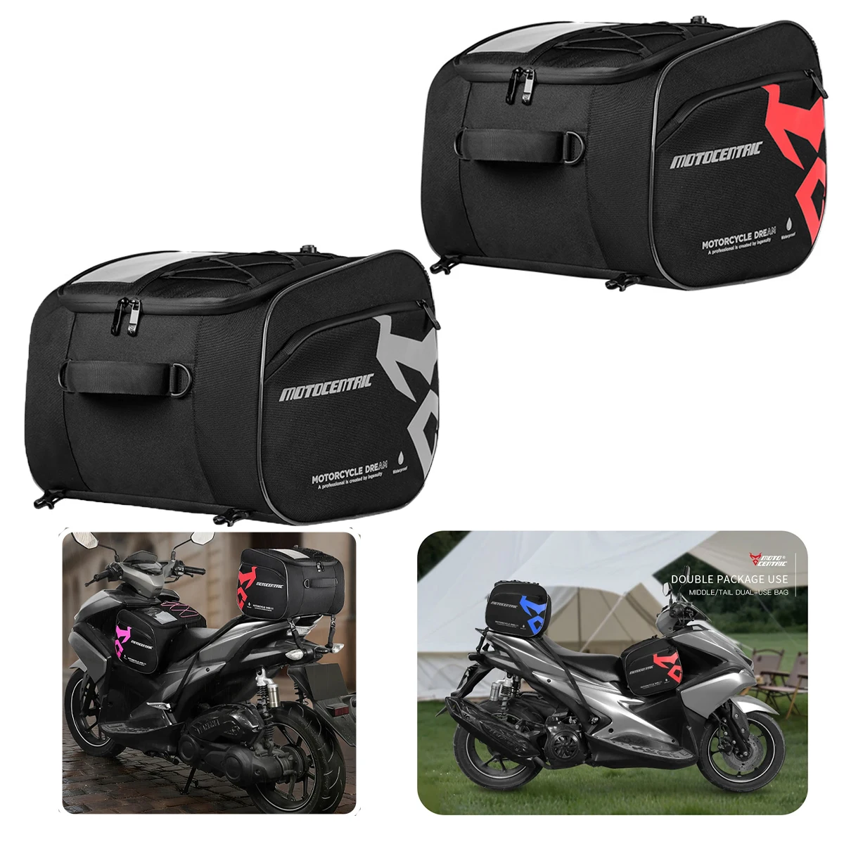 

Motorcycle Scooter Tunnel Tank Bag Waterproof Motorcycle Helmet Bag Multifunction Motorcycle Rear Seat Bag High Capacity