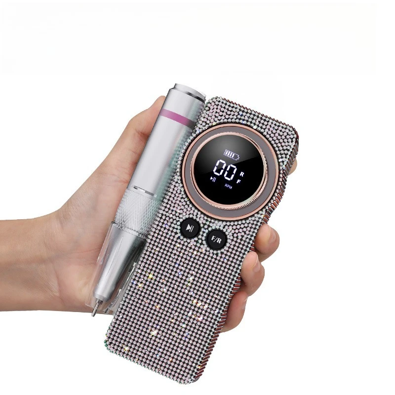 

Professional Rhinestone Nail Drill Machine - Rechargeable Electric Grinder, Nail Removal & Polishing Tool for Home & Salon