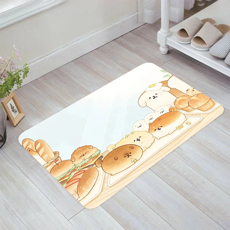 Cute Dog Cartoon Floor Mat Rugs Room Mats Kitchen Carpet Doormat Entrance Door Carpets Home Balcony Foot Rug Bathroom Bath House