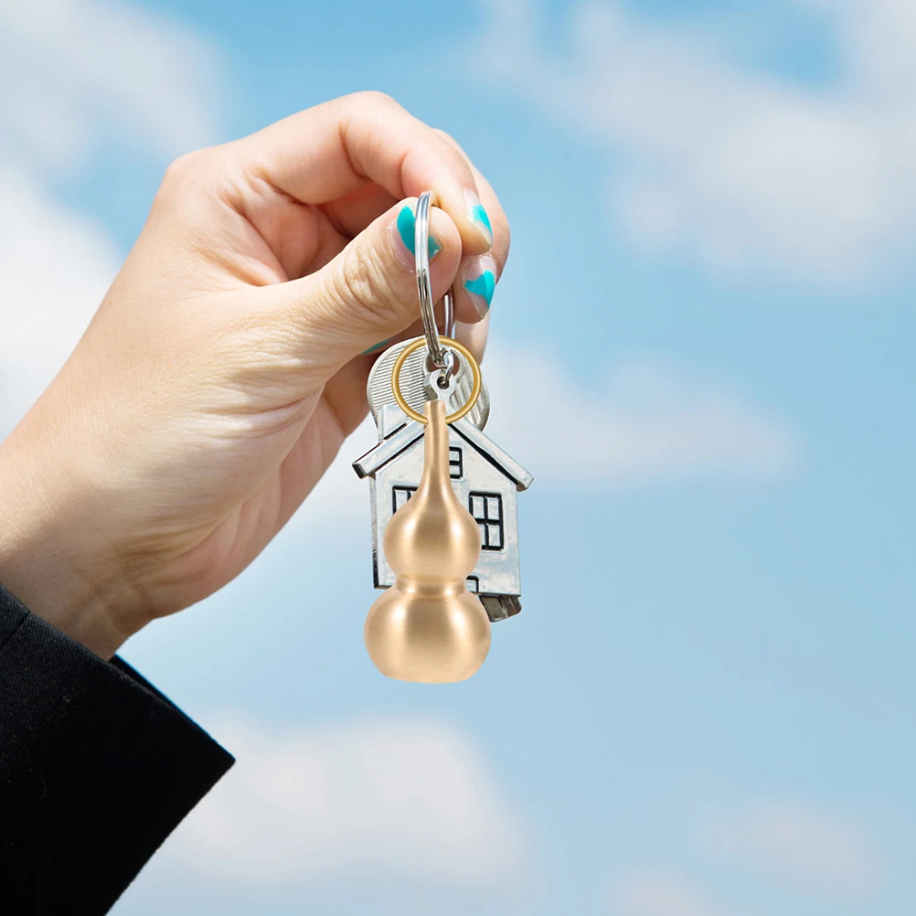 

2pcs Keychain Brass Gourd Pendant Jewelry Charms DIY Necklace Decoration Gift for Friends Family Women for Bracelet