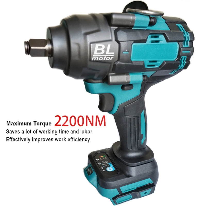 2200N.M Brushless Cordless Electric Impact Wrench Rechargeable Wrench Compatible for Makita 18v 1830 1840 1850 1860  Power Tools