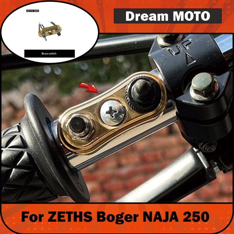 【Premium】For ZETHS NAJA Boger Juyun 250 motorcycle retro simple switch turn signal button handlebar button