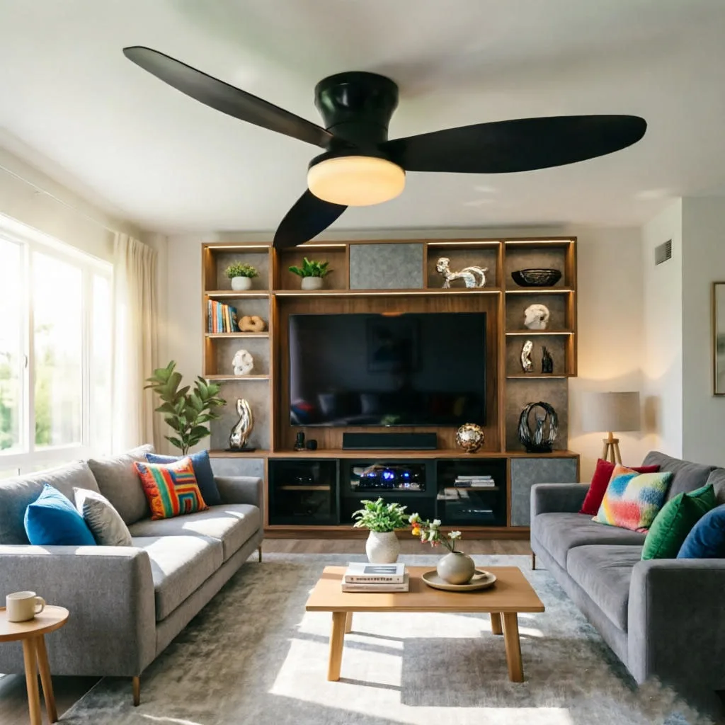Ceiling Fan with Light 3 Colors, 6 Speeds, Timing, Ceiling Fan with Remote Control 3 Blades for Kitchen Bedroom Dining Room