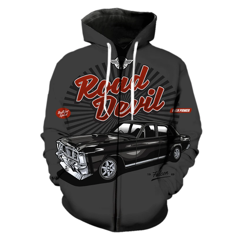 

Cartoon Vintage Car Men's Zipper Hoodie Unisex With Hood Jackets Long Sleeve 3D Printed Sweatshirts Funny 2022 Hot Sale Tops