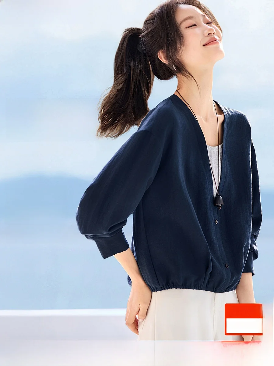 

Ele Women's irt Spring 2026 New Sle Patchwork Flower Bud Hem Includes Accories Straight Tube Long Sve Breathable