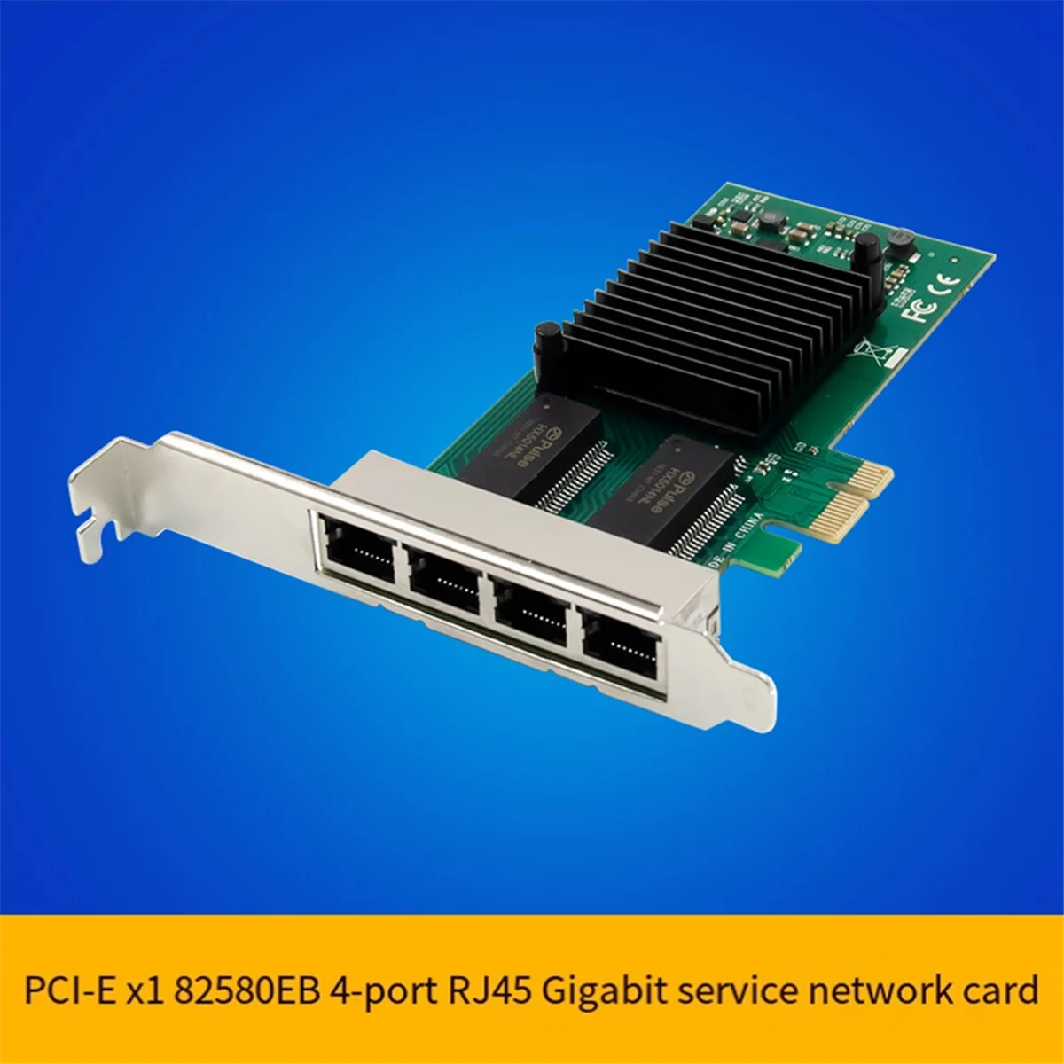 I340-T4 PCI-E X1 Gigabit Server Network Card 4 Port RJ45 PCI Express X Gen 2.1 5GT/S 82580EB Gigabit Network Card