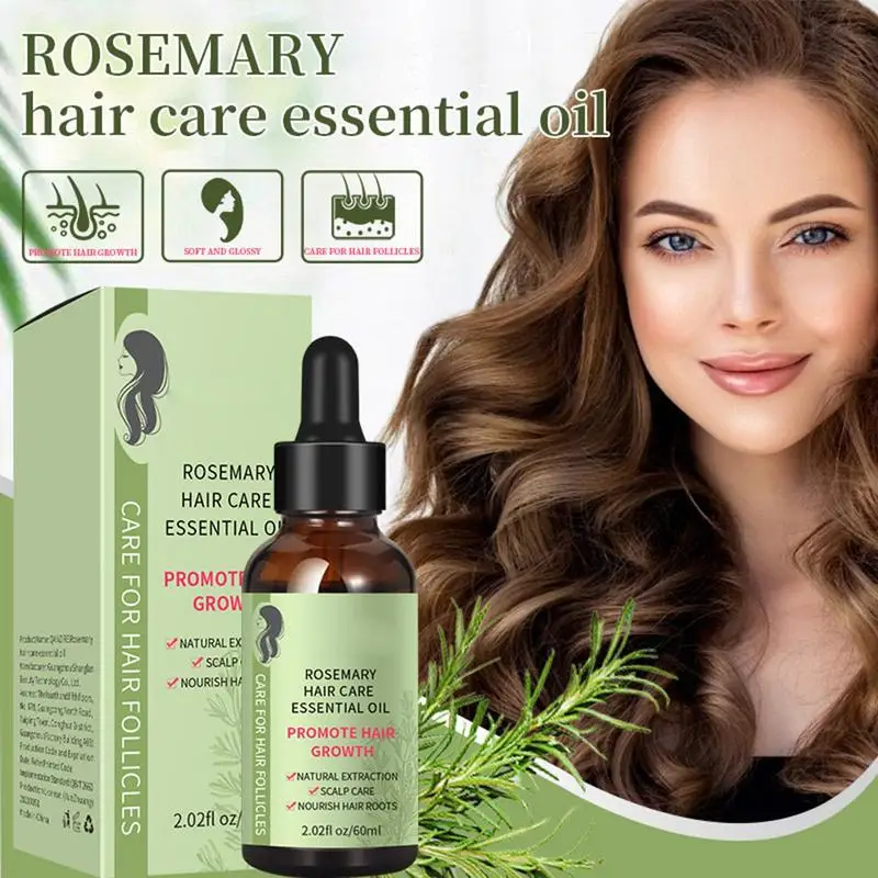 60ml olio per capelli al rosmarino riparazione danni ai capelli prevenire la caduta dei capelli capelli lisci nutrire l'olio per la cura dei capelli olio rinforzante per capelli al rosmarino