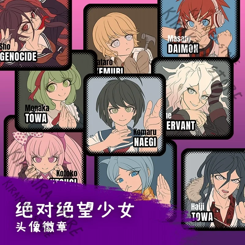 

Danganronpa Another Episode Badge Brooch Emblem Naegi Komaru Monaka Utsugi Kotoko Daimon Masaru Cosplay Decor Kemuri Jatarō