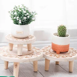 Soporte pequeño de madera para flores, Base de madera, soporte para bolas de cristal, soportes de exhibición para jarrón, soporte para bonsái, taburete de madera, soporte de exhibición