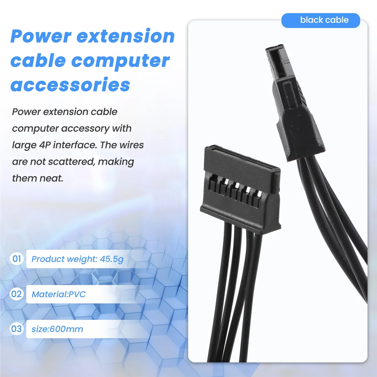 RISEN 4Pin IDE to 5-Port Power Supply Cable 4Pin Molex to Multi SATA Port 18AWG Wire Power Cord For Hard Drive HDD SSD PC