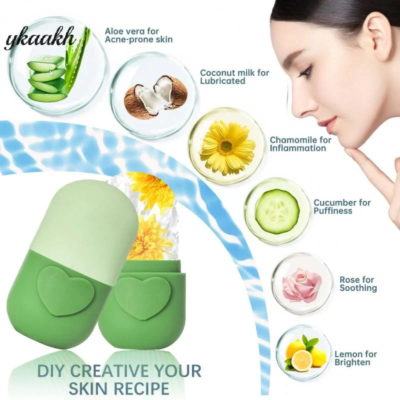 

Ice Roller For Face And Eyes Beauty Massage Silicone Ice Mold Cooling And Firming Facial Skin Ice Roller Leak-proof Reusable