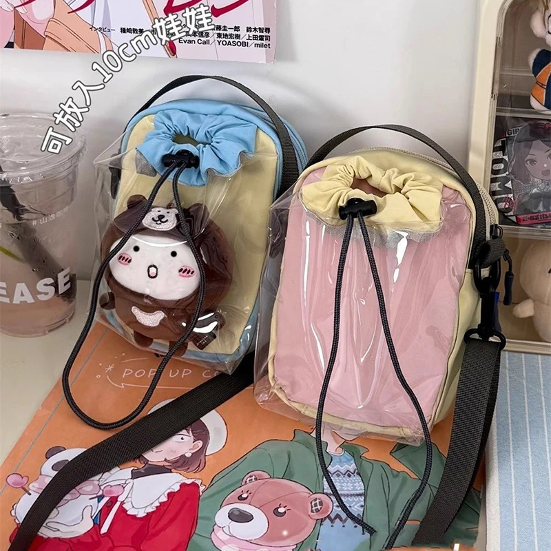 

HAEX Mini Women Bags 2025 Transparent Doll Show String Crossbody Shoulder Bag Dopamine Designer Casual Daily Nylon Bolso Mujer