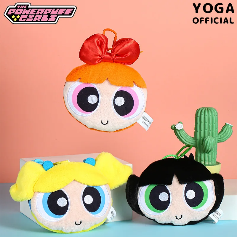 The Powerpuff Girls Plush Doll Coin Purse Headphone Storage Bag Cute Girly Cartoon Backpack Pendant Decoration Gift