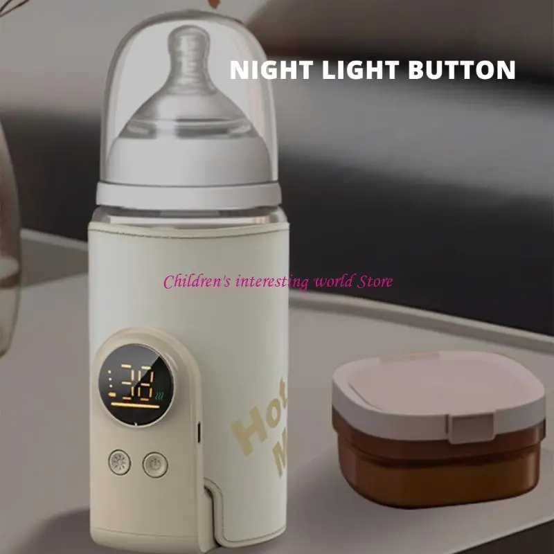 Manga calentador botella leche biberón biberón inteligente Manga 6-engranaje Temperatura ajustable 425F