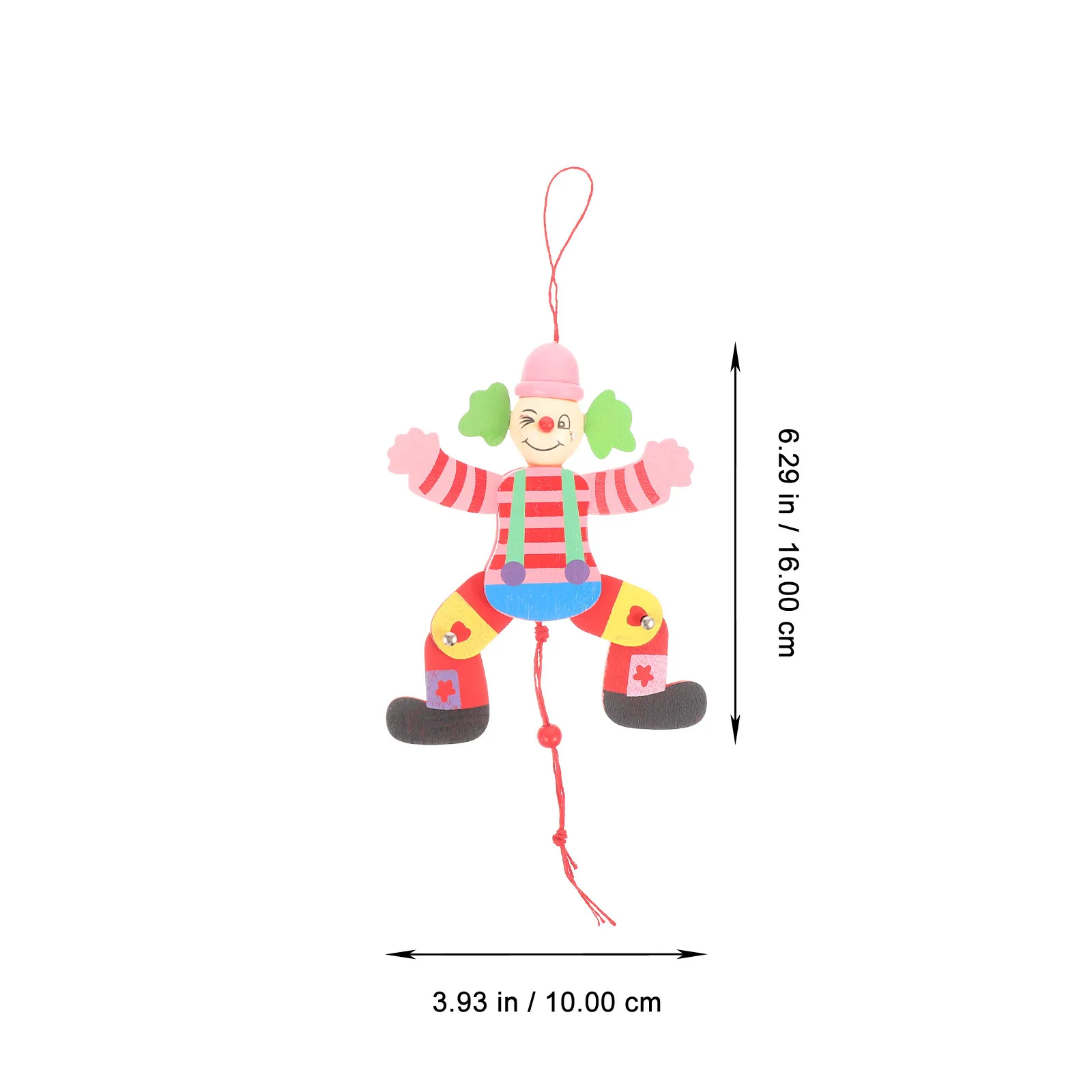 2Pcs Clown Marionette String Puppet Natural Wood Clown Design Pull String Puppet Show Supplies Funny Interactive Performance