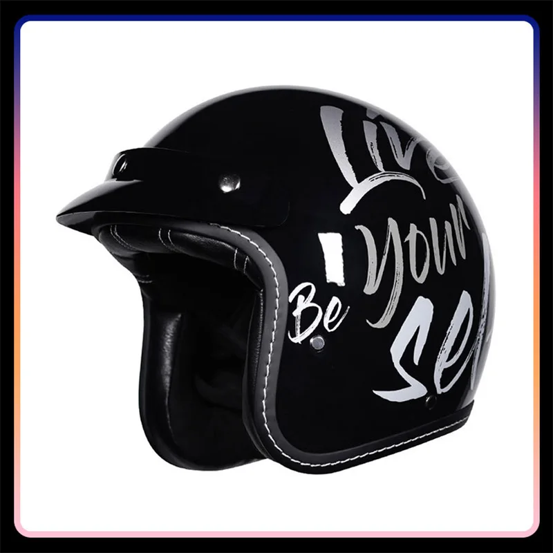 

Jet Helmet Open Face Helmets for Motorcycle for Moped Scooter Cafe Racer DOT Approved Vintage 3/4 Half Helmet for Men Women