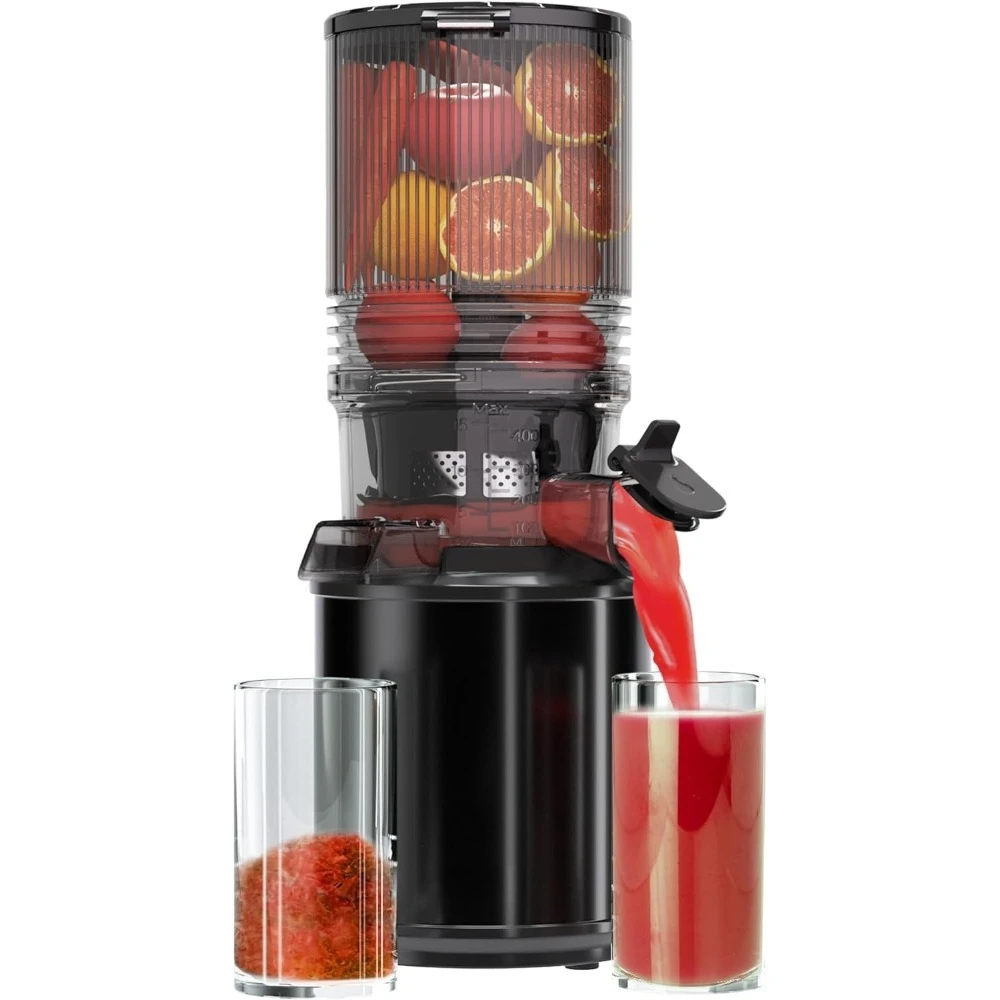 Cold Press Juicer 6.5 Extra Large Feed Chute Hands-Free Electric Masticating Juicer Machine 350W Slow Juicer for Whole Fruits