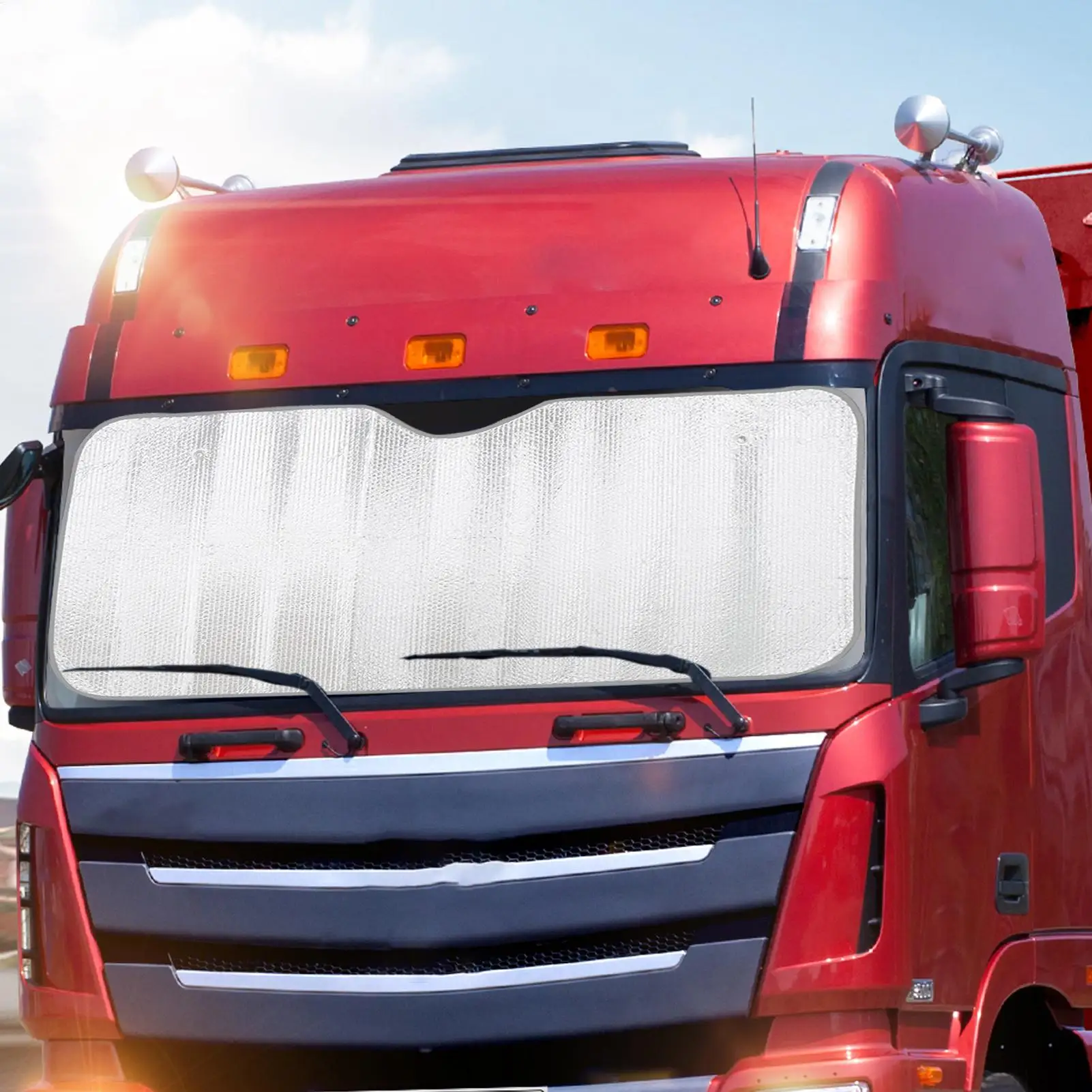 Sun Shade For Truck Windshield Sunlight Protection Keep Interior Cool Large Truck Windshield Sun Cover For Parked Vehicles