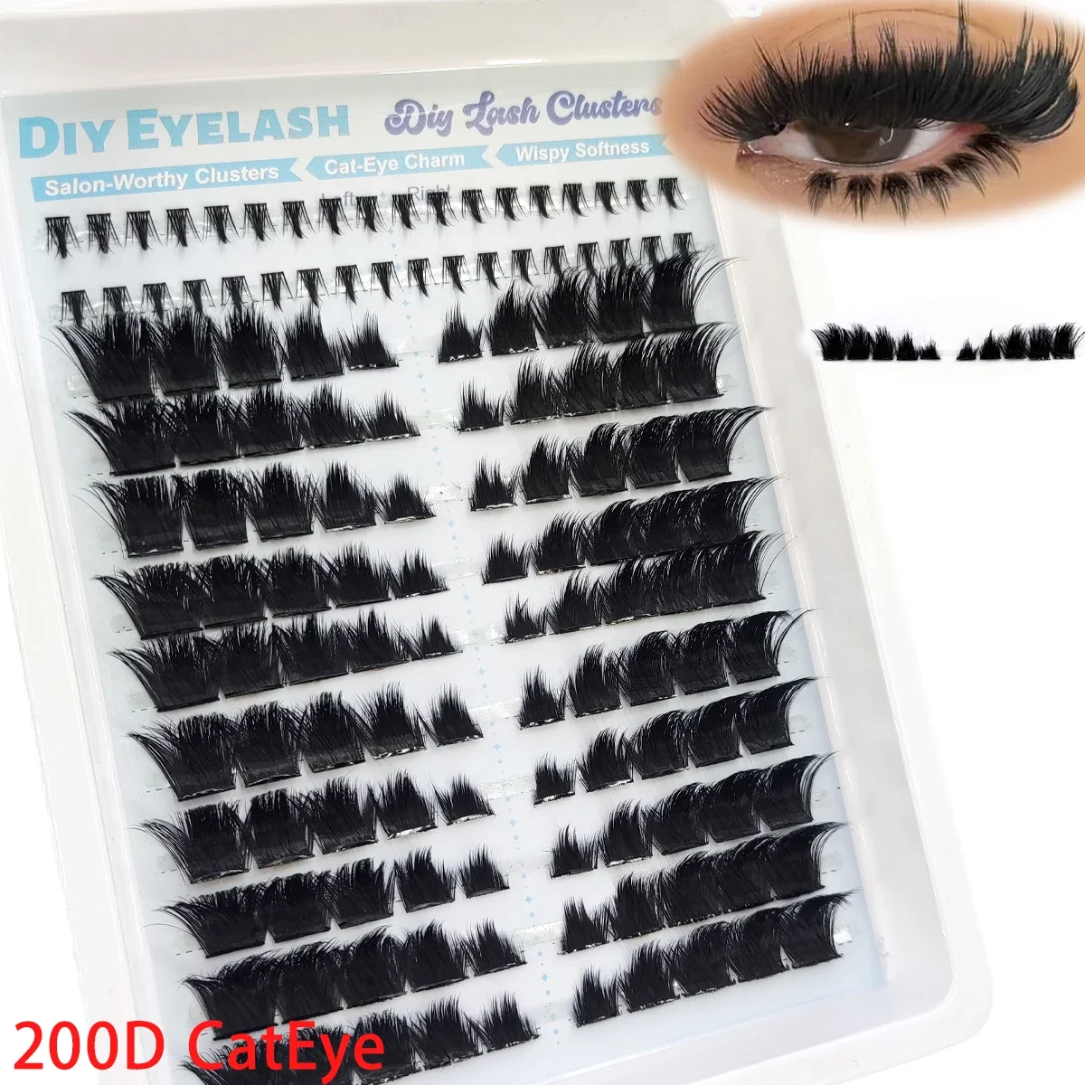HBZGTLAD Dramatic False Eyelash Cluster Pre Mapping Cat Eye False Eyelash Extension Tablet False Eyelash Cluster Lower Eyelash