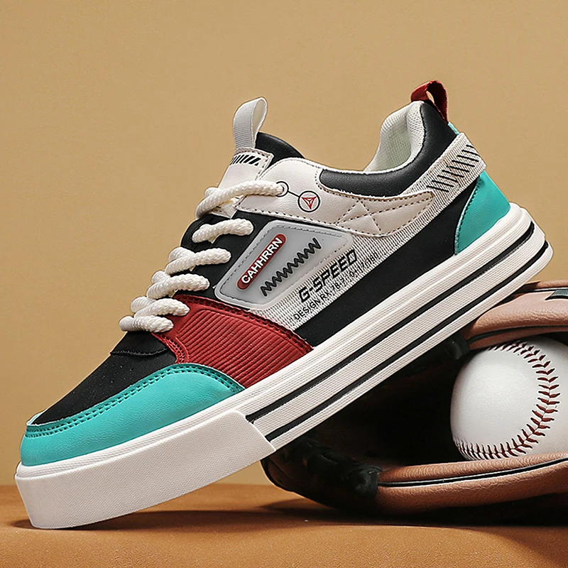 

Men Casual Sneakers Simple Design Skateboard Flat Outdoor Sneakers Tennis Running Sports Shoes Comfortable Trainers Plus Size