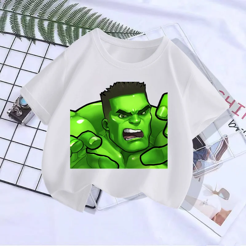 تي شيرت Avengers للأطفال مطبوع عليه Marvel تي شيرت صيفي بأكمام قصيرة ملابس قطنية للأطفال