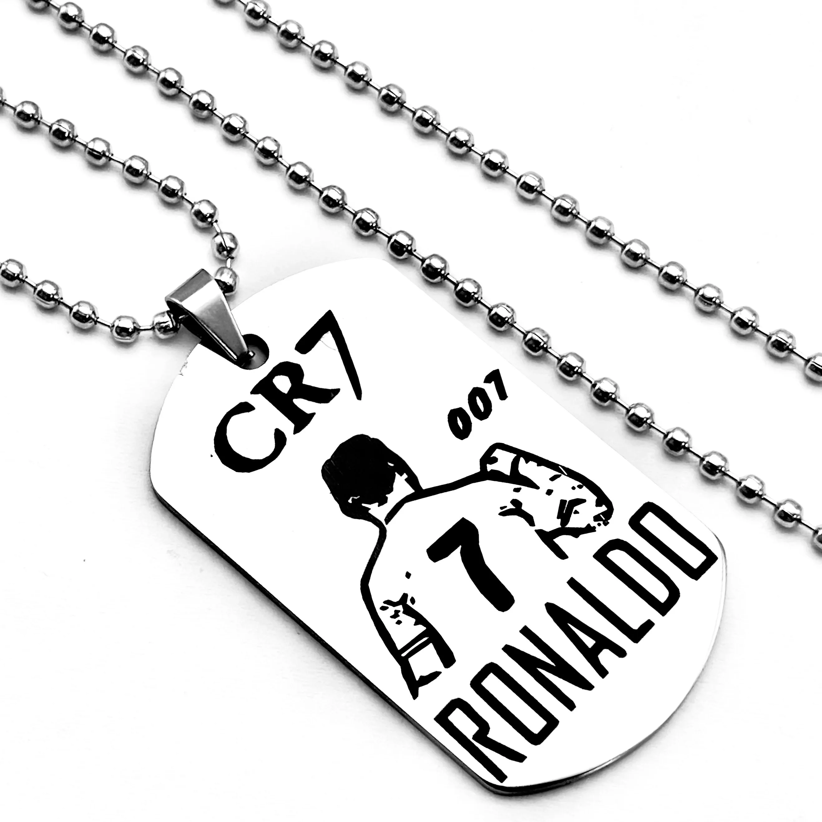 كريستيانو رونالدو، قلادة Cr7 من الفولاذ المقاوم للصدأ، هدية مثالية، مناسبة للآباء والأخوة والأخوات والزملاء