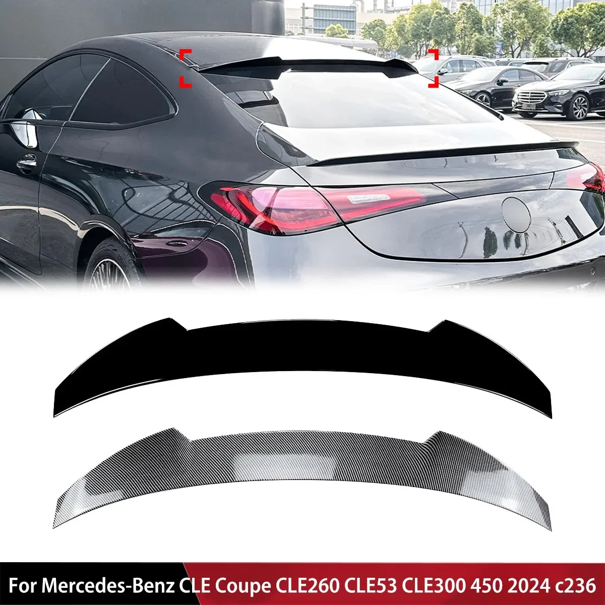 

For Mercedes-Benz CLE Coupe CLE260 CLE53 CLE300 450 2024 c236 Roof Middle Tailgate Wing Rear Spoiler Splitter Mid Trunk Lip Tail