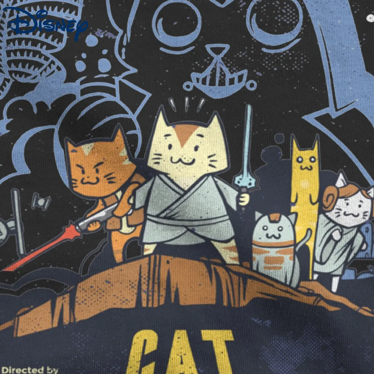 Star Cat Wars Tees Meow Wars Funny Cat Lover T Shirt for Men 100% Cotton Vintage T-Shirt Short Sleeve Clothing Plus Size