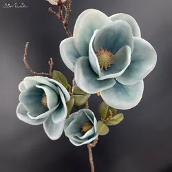 SunMade Classical Luxury Big Fall Magnolia Branch Silk Artificial Flowers Home Wedding Decor Flores Artificales Fall Decoration