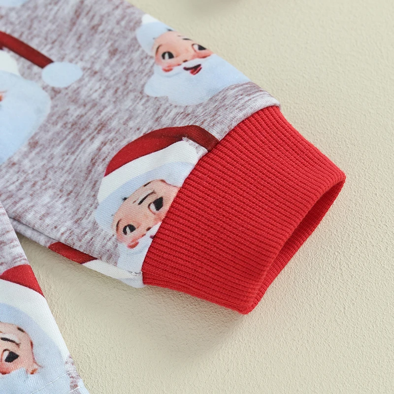 2023-09-04 Lioraitiin 0-3Y Toddler Boy Christmas Clothes Set Cartoon Santa  Long Sleeve Sweatshirt Tops Pants Autumn Outfits