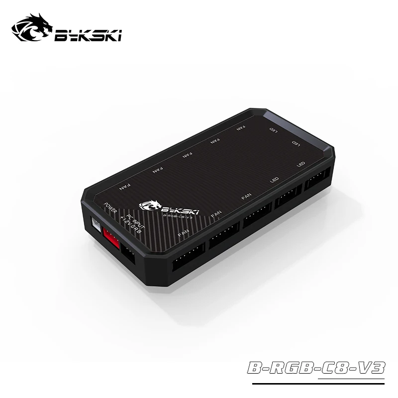 

Bykski RGB (12v 4pin) System Lighting Controller 8+4 Interfaces for Bykski's All RGB System Lighting / B-RGB-C8-V3